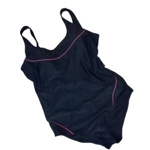 NWT Catalina 1 piece Black w Red Piping Swimsuit
